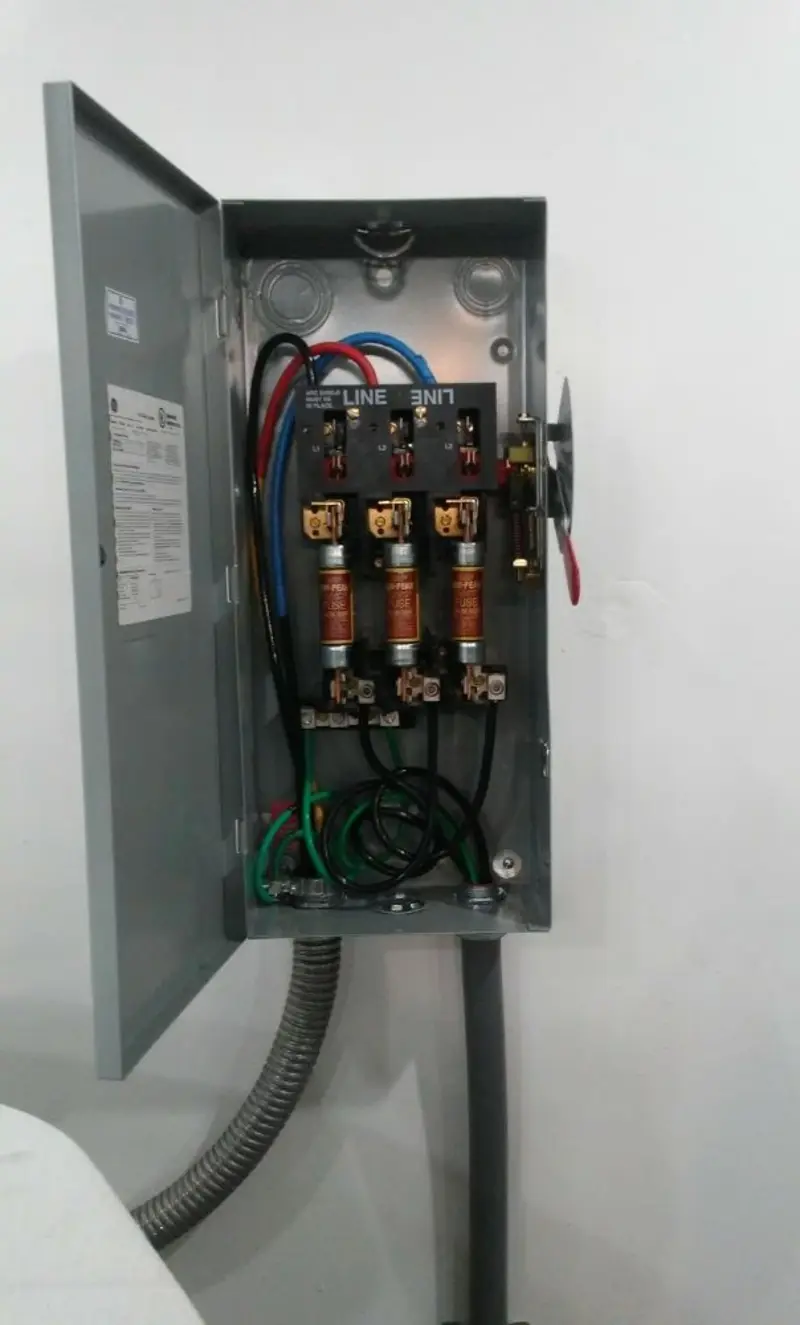Three-phase disconnect switch installed for Electrical Wiring & Rewiring in Weare